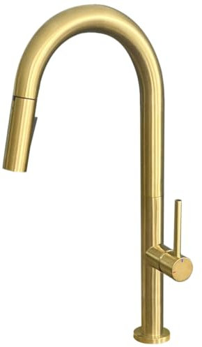 Essebagno Portofino mitigeur évier à douchette extractible or brossé