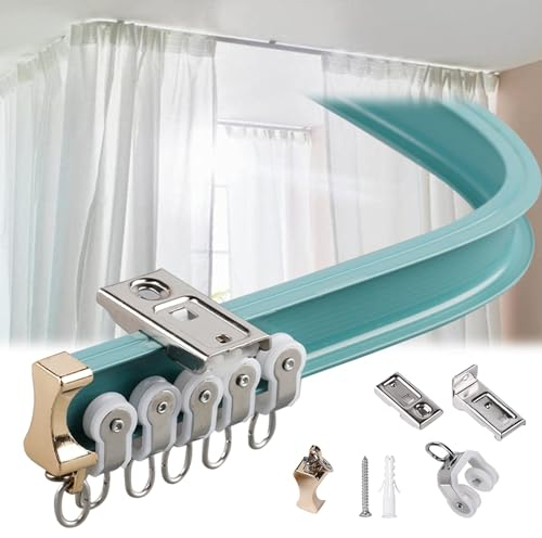V3VOGUE Vorhangschiene 1M 2M 3M 4M 5M 6M Deckenschiene Biegbare Duschvorhang Schiene, Deckenschiene Wandschiene Für Schiebevorhänge, Gardinenschiene Gerade Gebogene Schiene