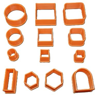 Bespoke Cookie Cutters 13 Piece Set | Square Circle Rectangle Rounded Hexagon Archway | 1cm 2cm 3cm | Custom Cake Decorating Baking