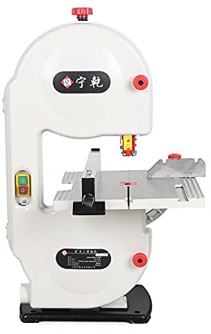 Sega a nastro per legno, 350 W, regolazione 0-45°, taglierina curva con protezione di spegnimento, sega a nastro in rame, sega a nastro (velocità del nastro 14,7 m/s)