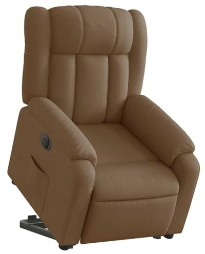 vidaXL Relaxsessel, Sessel mit Aufstehhilfe Elektrisch, Fernsehsessel mit Liegefunktion, Liegesessel Aufstehsessel für Wohnzimmer, Braun Stoff