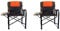 OLPRO Set of 2 Directors Chairs – Orange & Black – Folding Camping Chairs for Adults with Side Table, Cup Holder & Storage Pouch – Heavy Duty Outdoor Furniture, Supports 120kg