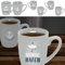 Cepewa Kaffeebecher | 13x9x9cm Emaille Eisen Metall weiß 450 ml | Henkelbecher mit Motive (1 x 6er Set Kaffeebecher Maritim)