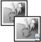 CABBEL Lot de 2 cadres photo 60x60 cm, noir, Cadre pour documents, collage, posters, Cadre en bois MDF et verre acrylique, Cadre photo, puzzle, images, cadres photo à suspendre
