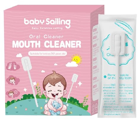 Baby Oral Cleaner | 30 garze per la lingua | Pulitore orale portatile per lingua e gengive, flessibile per la pulizia della lingua, della bocca e dei denti del bambino