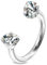 Hufeisen Piercing Chirugenstahl 316l Septum Ring Zirkonia Kristal 1,2 mm Ohr Nasenpiercing Nippel Intim Silber Schwarz Gold Rose Glitzer Tragus Helix Farben Innengewinde Silber/Klar, 4 mm