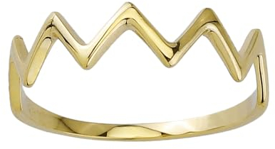 JC Schmuck Echt 585 Gold Damen Ring Schmuckring Design Zick Zack in Gelbgold Größe wählbar Schmuck für Frauen Unisex | Made in Germany I 8690