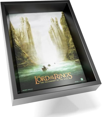 Grupo Erik Kunstdruck mit Rahmen und 3D Effekt Der Herr der Ringe Poster - Deko Wohnzimmer oder Deko Schlafzimmer - Deko Zimmer Größe 22,7 x 30 cm - Offizieller Herr der Ringe Fanartikel