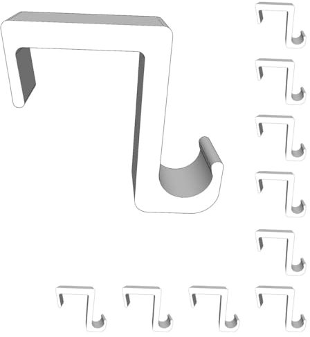 kj-vertrieb Design Stabiler Fensterhaken für Deko - für Fensterdicke 17-20mm - Dekohaken kurz, Farbe:Weiß, Anzahl:10 Stück