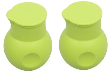 Alipis 2Pcs Silicone Chocolate Melting Pots Microwave Safe Cooking Utensils Set for Butter and Chocolate Baking Pouring Cups 3.7X2.4X2In Green