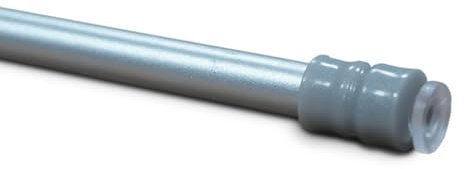 BEAUTEX Klemmstange ausdrehbar mit Saugknopf für Fenster Gardine Länge wählbar, 60-90 cm Silber (1 Stück)