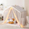 Large Kids Play Tent, Toddlers Playhouse with Star Windows & Breathable Mesh Curtains, Breathable Castle Tent for Indoor Outdoor, Gift for Boys & Girls(Beige)