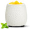 Wax Melt Warmer Ceramic Wax Melt Burner for Scented Cubes Electric Oil Burner Melter with Silicone Dish Fragrance Warmer for Home Office Bedroom Gift & Decor (Leaf)