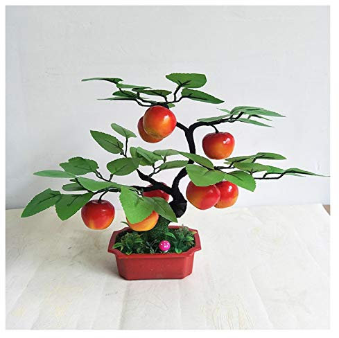 QTYQWC Künstliche Pflanzen, künstlicher Orangenbaum, künstliche Früchte im Topf, künstlicher Obstbaum, Bonsai, künstliche Pflanze mit Kunststofftopf für Zuhause, Büro, Gartendekoration, 35 cm hoch,