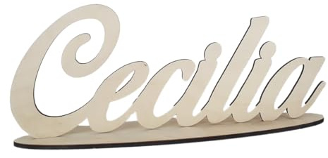 Faltec Nome Personalizzato in Legno da Tavolo, Decorazione per Eventi, Compleanno e Cameretta, Centrotavola per Foto, Base in Legno