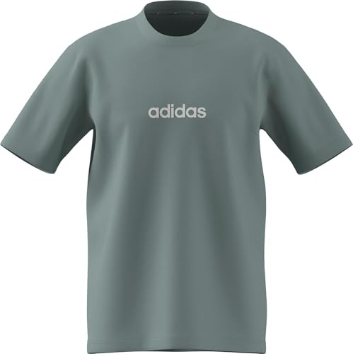 adidas Herren Essentials Linear Single Jersey Tee, Wonder Sage/White, XL