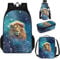 Aplkyhs Bolsas y lonchera para niños, juegos de mochila y soporte para botella de agua, León estrellado, Talla única, Mochilas de día