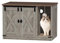 Hzuaneri Maison de Toilette Chat, Meuble Litiere, Meuble à Litière Caché avec Cloche à Chat, Maison D'intérieur pour Chats, 80 x 50 x 53 cm, pour Couloir, Chambre, Marron Rustique et Grège CB82405X
