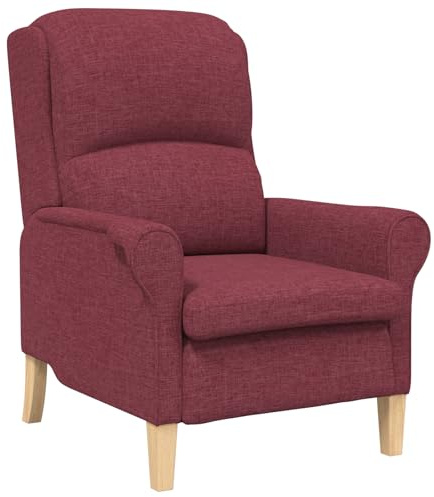 vidaXL Bequemer Moderner Sessel in Weinrot | Ergonomisches Design mit glattem Polyesterbezug, ideal für Wohnzimmer und Lounges, perfekt für eine Person, Raumstuhl, modernes Interieur