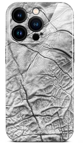 ONEFLOW Wild Cover für iPhone 15 Pro Hülle mit Animal Print, Designer Case Handy Schutzhülle mit Kameraschutz, Tiere Muster Hardcase dünne Handyhülle, Mystic Elephant Grau