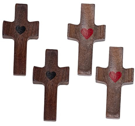 4Stück Geschnitztes Handschmeichler, Handschmeichler zum Stressabbau, Antistress-Spielzeug für Erwachsene, Meditation & Achtsamkeit, Natürliche Holz-Handmassagegerät