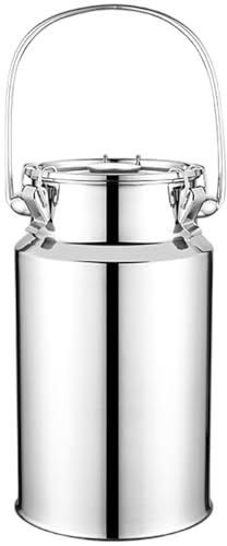 Pichet à lait 3L en acier inoxydable, pichet à eau épais avec couvercle, poignée et clips de verrouillage, boîte lait de scellage pour aliments humides et secs