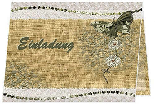 10 Einladungskarten zum Geburtstag, Hochzeit, Verlobung - eigener Text, Klappkarte Din A6
