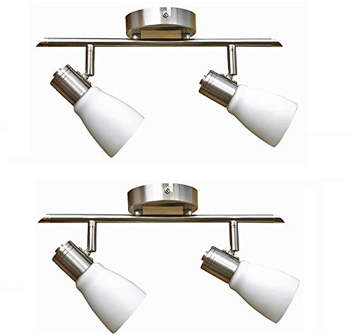 Dapo 2 x 2-flammige Decken-Strahler LENA-EIKO, Nickel Opalglas, Fassung E14 Decken-Wand-Spot