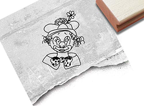 Stempel Kinderstempel Clown, 3 Größen - Motivstempel Kita Kinderzimmer Schule Einschulung Geschenk für Kinder Fasching Basteln Deko - zAcheR-fineT