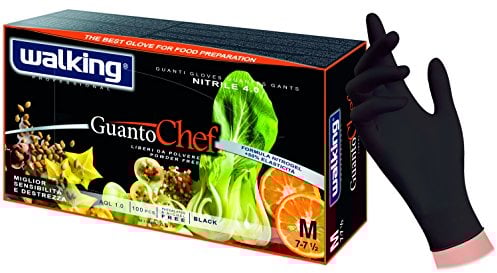 GUANTO CHEF NITRILE NERO PZ.100 MIS.S