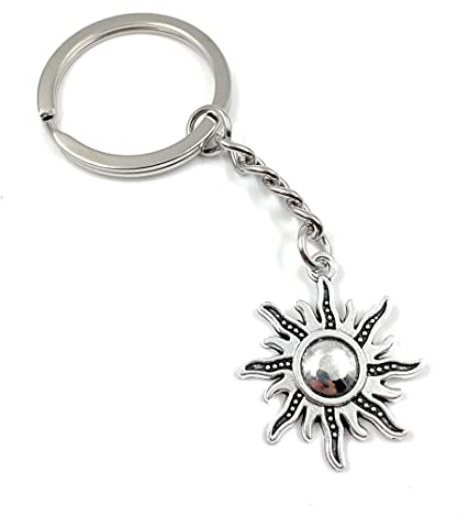Onwomania - Sonne Stern Schlüsselanhänger - Metall Glücksbringer ideal als Geschenk z.B. für den besten Freund, die beste Freundin, Mama - Für Männer, Frauen & Kinder