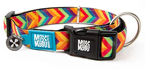 Max & Molly Summertime Smart Id Collar |Comfortable | Odor Free Neoprene |Smart Id Tag | Lost Pet Protection Program | Extraordinary Dog Collar, M