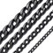 ChainsHouse 26’‘ 9mm Breit schwarze Halskette keine Anhänger Vintage Panzerkette mit Schmuckbeutel perferkte für Biker fans