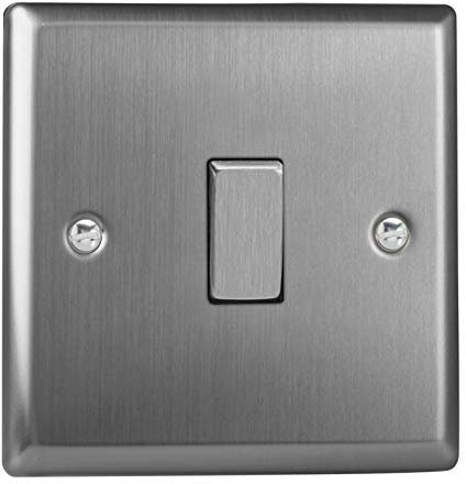 Varilight XT1D Wippschalter, Chrom, 1-Gang, gebürsteter Stahl