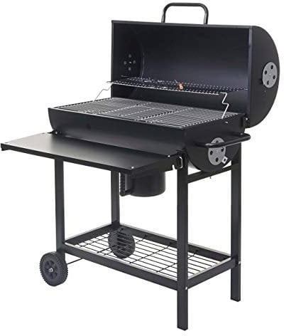 Mendler HWC-F70 - Barbacoa de carbón Vegetal con Tapa, 103 x 93 x 70 cm, Color Negro