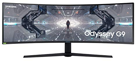 Samsung Monitor Gaming Odyssey G9 (C49G95), Curvo (1000R), 49, 5120x1440 (Dual QHD), 32:9, HDR1000, HDR10+, VA, 240 Hz, 1 ms, Freesync Pro, G-Sync, Display port, Ingresso Audio, HAS