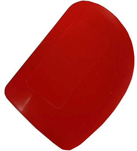 Professional Large Flexible Plastic Bowl Dough Scraper 145x105mm - RED