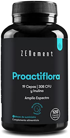 Probiotiques et Prébiotiques Intestinaux, 120 Gélules Gastro-Résistantes - 20 souches (40 milliards d'UFC) par dose + Inuline + Zinc - Soutien Digestif et Système Immunitaire - Végan - Zenement