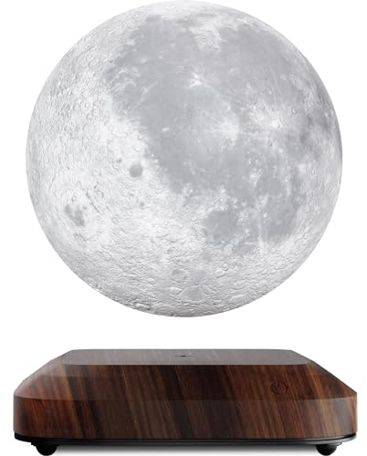 LEVINA Lampe de lune flottante - Lampe de lune en lévitation tournant dans l'air - Globe de lampe magnétique - Lumière de nuit lunaire - Décor de chambre, Lampes cool, Décor unique (3 Colors)