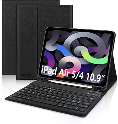 Custodia Tastiera per iPad Air 5 Generazione 10.9 2022/Air 4 Generazione 10.9 2020, Italiano Tastiera per iPad Air 5/4 10.9/Pro 11 2022/2021/2020/2018, Tastiera Wireless Layout Italiano, Nero