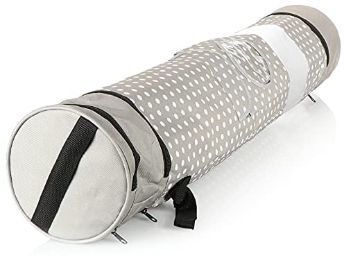 com-four® Geschenkpapier Aufbewahrung - Geschenkpapier Organizer - Geschenkpapiertasche - Aufbewahrung für Geschenkpapierrollen (grau/weiß)