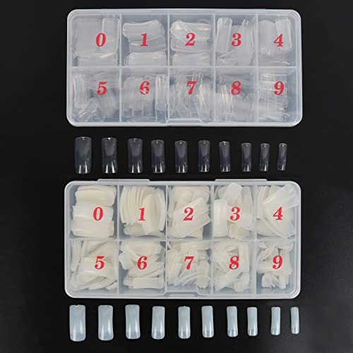 JAOMON 1000 Puntas de uñas acrílicas Falsas con Caja, Puntas de uñas artísticas, Puntas de uñas acrílicas Transparentes Artificiales de Bailarina