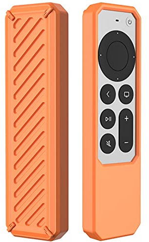 Fernbedienung Hülle Kompatibel mit Apple TV 4K 2021 Remote Silikon Hülle, Leichte rutschfeste Stoßfeste Schutzhülle für Apple TV 4K 2021 Siri Fernbedienung (Orange)