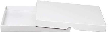 Natürlich verpacken Faltschachtel 13,6 x 19,6 x 2,5 cm, Weiß, mit Deckel, Karton - 10er Set