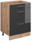 Vicco Küchenunterschrank R-Line, Anthrazit Hochglanz/Goldkraft Eiche, 60 cm mit Schubladen, ohne Arbeitsplatte