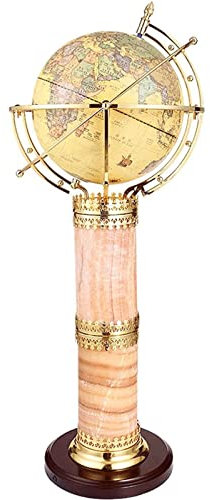 Globus World Globe Beleuchtete LED-Globen Licht Vintage Lampe 12,5 Zoll Antike Erdkugeln mit Marmorsäule Holzständer Globen Aktualisiert