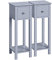 Yaheetech Lot de 2 Tables d'Appoint Console en Bois Bout de Canapé Haut Laqué 25 x 25 x 70 cm Table de Nuit pour Chambre Salon Entrée Gris