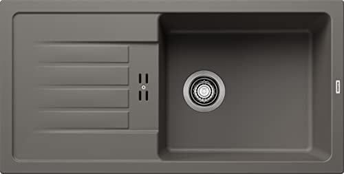 BLANCO Favum XL 6 S Fregadero de granito de color gris silcán, tipo de montaje: instalación desde arriba, reversible, para armarios inferiores de 60 cm de ancho, lavabo grande, fregadero de cocina de