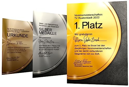 Urkundenpapier MEDAILLE Set Gold Silber und Bronze 3x10 Blatt