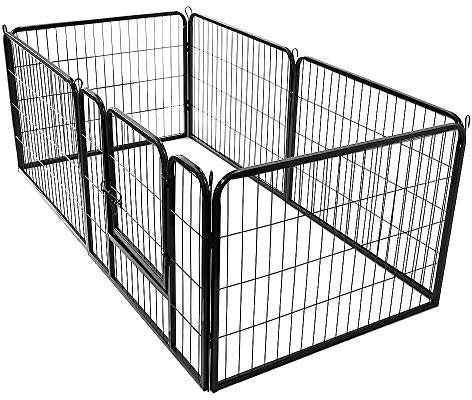 Laufgitter für Hunde, Metall, für Welpen, Nager, Kaninchen, Laufstall, faltbar, aus Metall, für Hunde und Haustiere, mit Tür (80 x 60 cm (6 Stück)